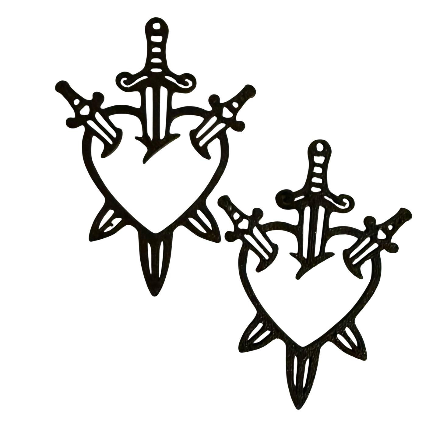 3 of Swords Tarot Card Earrings