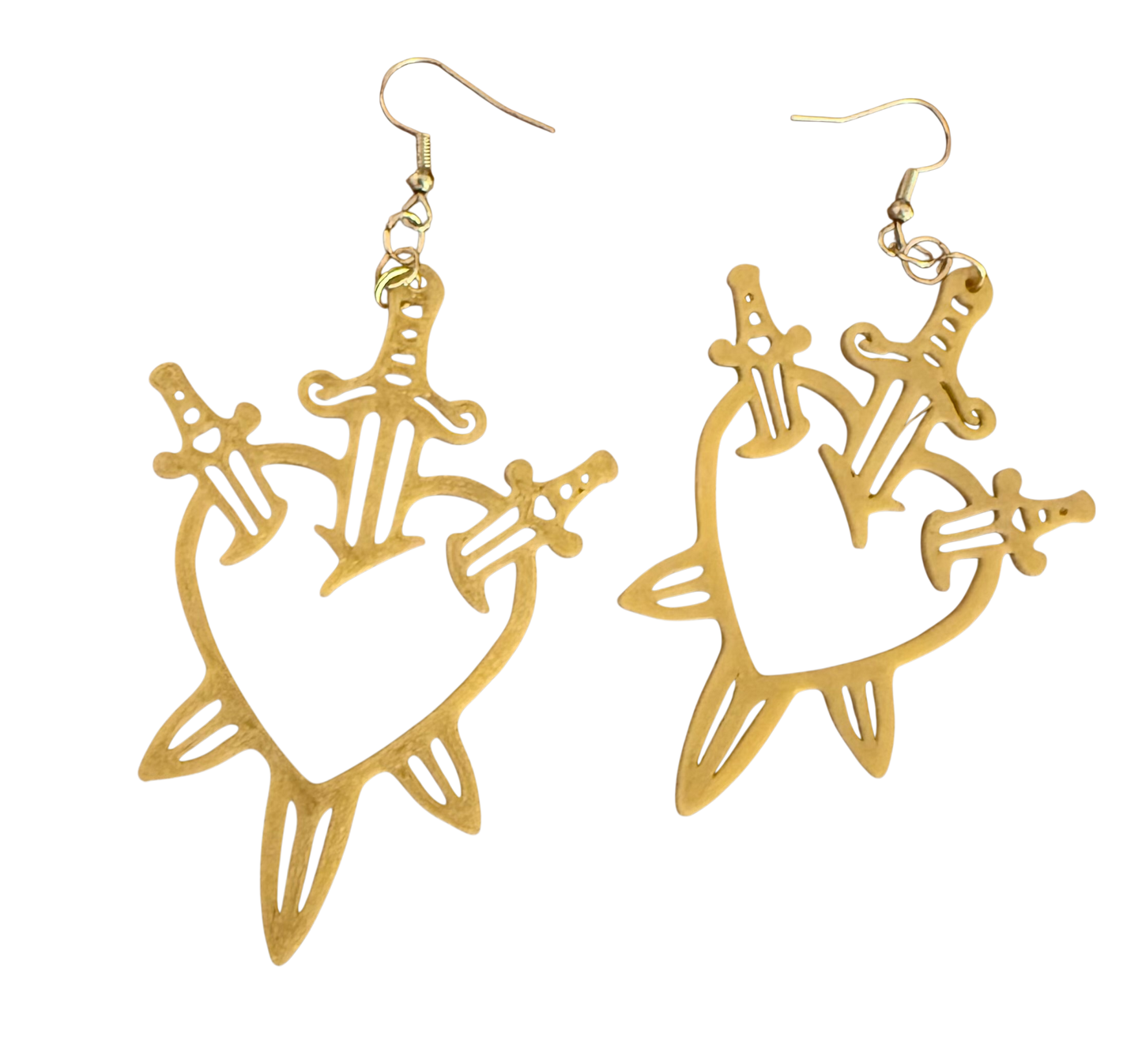 3 of Swords Tarot Card Earrings