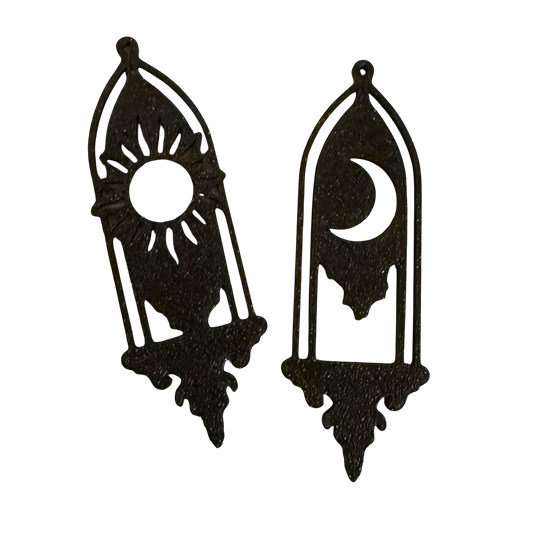 Gothic Sun & Moon Earrings